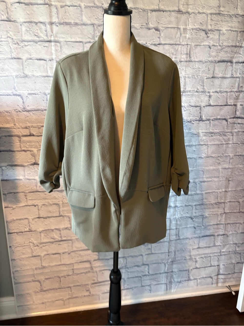 Bar III Olive Green Shawl Collar Blazer Jacket